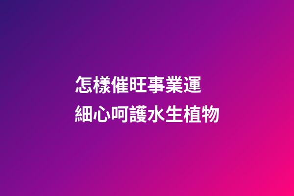 怎樣催旺事業運 細心呵護水生植物